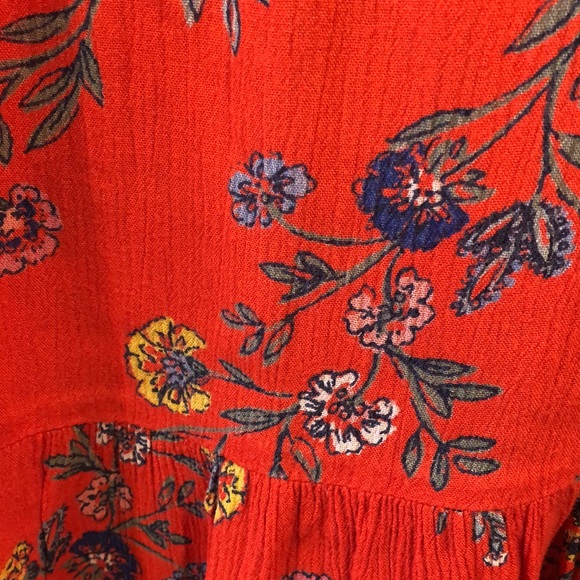 Beautiful flowy red boho vibe top. - Picture 3 of 5